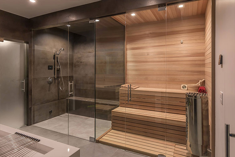 Bagno con sauna