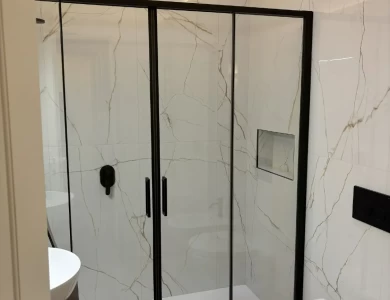 doccia walk in profili neri marmo verona